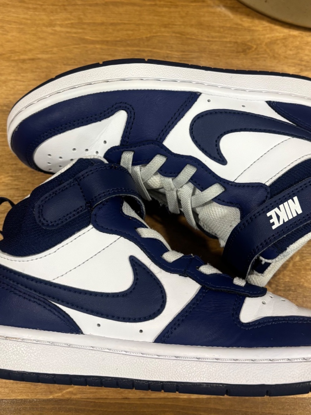 Nike | Court Borough Mid 2 CD7783-107 Navy Blue White Sneakers Shoes GS Size 13C - Picture 8 of 9